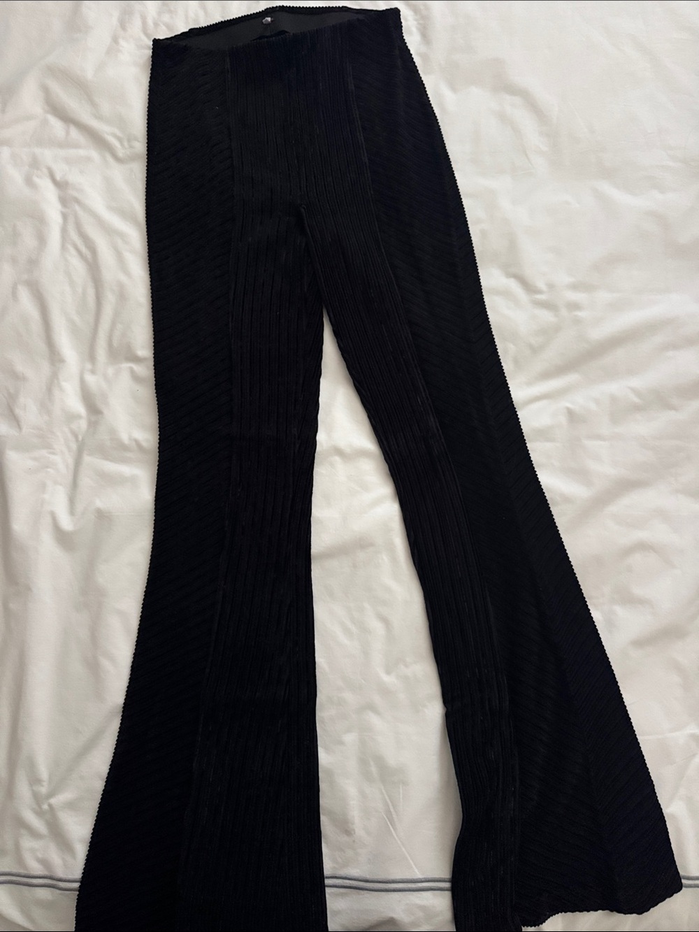 Free People Black Ribbed Flared Pants